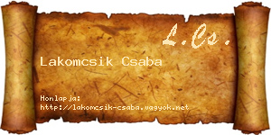 Lakomcsik Csaba névjegykártya